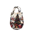 thumbnail image 2 of Christmas Tote Bag For Women, Reusable Quilted Shopping Tote With Reinforced Handles, Large Capacity Shopping Handbag Quilted Shoulder Carryall Vintage Christmas Tree Print, 2 of 7