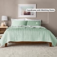 thumbnail image 3 of Mainstays Crinkle Quilt, Full/Queen, Light Green, Soft Wash Microfiber Bedding, 3 of 10