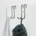 thumbnail image 2 of 2 Pack Over Shower Glass Door Hook, 304 Stainless Steel Rack Hooks, Bathroom Frameless Drilling-Free Hanger, for Bathing Suits, Robe, Towel, Squeegee, Loofah, Shaver, 2 of 7