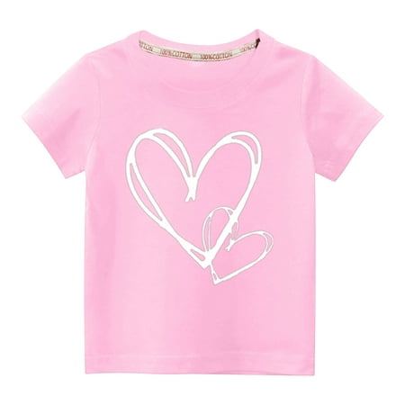 

Virmaxy Little Kids Valentine s Day Fashion Basic Tee Toddler Baby Boys Girls Crew Love Graphic T-shirt Unisex Kids Spring Summer Fashion Short Sleeve Cotton Casual Baggy Tees Pink-A 7Y