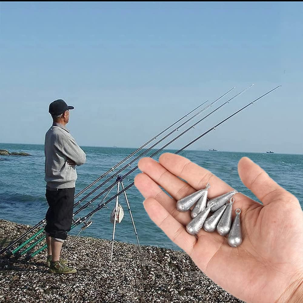 Kit De Plombs De Pêche En Caoutchouc – 50 Poids Antidérapants Pour Lancer, Pêche En Rivière, Lac, Mer