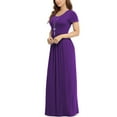 thumbnail image 3 of Asklazy Women's Short Sleeve Loose Plain Maxi Dresses Casual Long Dresses with Pockets,US Size,Dark purple,XL, 3 of 11