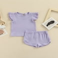 thumbnail image 2 of Newborn Baby Girl Summer Clothes Ribbed Sleeveless Top Elastic Short Pants 2Pcs Set White 3-6 Months, 2 of 8