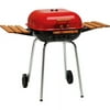 Americana Charcoal BBQ Steel Grill with Adjustable Cooking Grate and Side Table