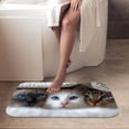thumbnail image 5 of 1pc Three Cats Under a Blanket Absorbent Non-Slip Bathroom Thickened Flannel Rug Decor,Soft,Quick Drying,Suitable For Indoor/outdoor Use,Bathrooms,Bedrooms,Kitchens,Terrace,Laundry Rooms,16"x24", 5 of 9