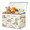 Color 2, variant on Jiaoprinted Abstract Flower Toy Storage Box Chest with Lid & Divider, Watercolor Foldable Toy Organizer Bin with Sturdy Handles for Nursery Living Room, 85L, 25"x13"x16"
