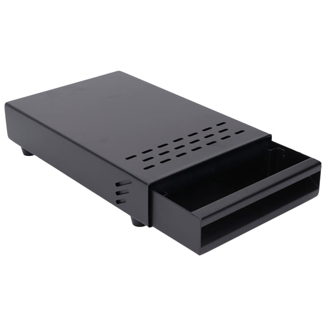 Uadme Caja De Golpe De Café, Cajón De Acero Inoxidable, Caja De Polvo De Residuos De Café Espesado, Contenedor De Golpe De Café Molido Desmontable para Tienda Doméstica(Negro)