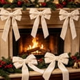 thumbnail image 4 of 16pcs Velvet Christmas Bow with Metallic Ribbon – Hanging Bow for Tree, Wreath, Gift Wrapping and Xmas Decoration, 5.1 x 10.2 Inch, 4 of 6