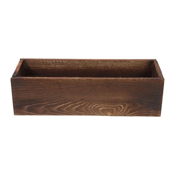 Caja de flores rústica de madera, maceta de madera, jardinera de madera, rectangular para el S
