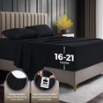 thumbnail image 2 of 4-Piece Extra Deep Pocket Sheet Set | Fits 18 to 21 Inch Mattresses, Soft Cooling Microfiber, Hotel Luxury, Wrinkle & Fade Resistant, OEKO-TEX Certified | Utopia Bedding, Queen, Black, 2 of 6