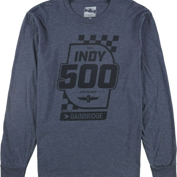 Indy 500 Mens Heathered Logo Graphic T-Shirt, Blue, Medium