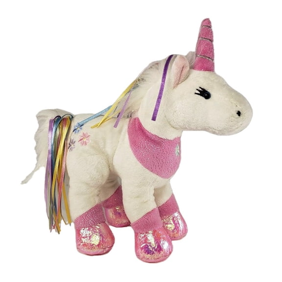 Ganz Webkinz - Ribbon Unicorn Horse Plush (No Code Retired HM461)(BONUS 1 WEBKINZ GIFT BAG)