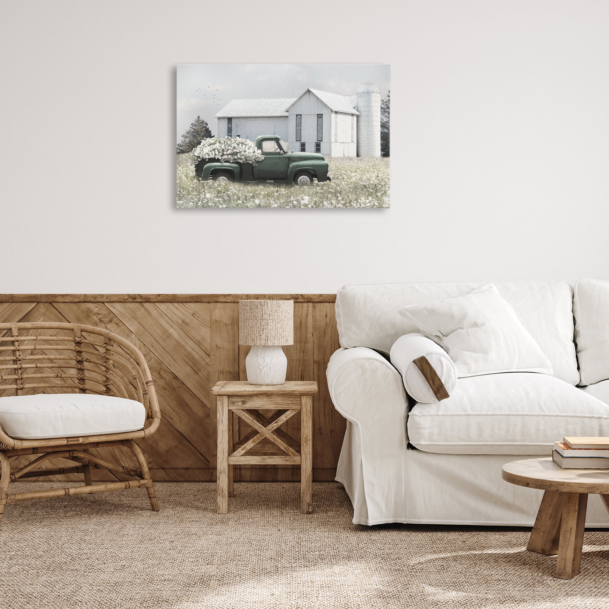 Stupell Industries Rustic Barn & Truck Plants & Flowers Photography Wrapped Canvas Art Print Wall Art, 30 x 20