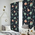 thumbnail image 5 of Blackout Kids Curtains,Dark Blue Dinosaurs Space Pattern Childrens Insulated Curtains Set Of 2,Bedroom Essentials,Toddler Room Decor 52"x84", 5 of 5