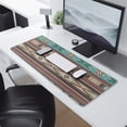 thumbnail image 2 of Long Mouse Pads for Desk,Brown Geometric Triangle Diamond Pattern Desk Mats on Top Of Desks, Desk Mouse Pad Extra Large with 3mm Non-Slip Base and Stitched Edge for Gaming,Office,Work,Home 31.5"x11.8", 2 of 6