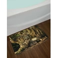 thumbnail image 2 of Fantasy Bath Mat, Fairytale House in Tree Trunk in Forest with Lanterns Folk Stories Themed Design, Non-Slip Plush Mat Bathroom Kitchen Laundry Room Decor, 29.5 X 17.5 Inches, Umber Brown, Ambesonne, 2 of 2