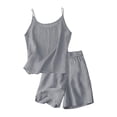 thumbnail image 2 of Letdown Girls Linen Outfit 2 Piece Shorts Set Spaghetti Strap Cotton Linen Tank Tops Side Split Shorts Kids Summer Casual Vacation Beach Outfits, 2 of 3