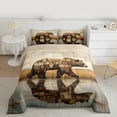 thumbnail image 2 of Homewish Wild Animal Bear Full Size Comforter Sets,Abstract Patchwork Checkered Bedding Comforter Set,Jungle Wildlife Bedding Sets For Teens,Luxury Bedroom Decor Reversible,3pcs, 2 of 8