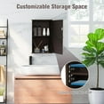 thumbnail image 3 of Giantex Bathroom Medicine Cabinet with Mirror, Wall Mounted Storage Cabinet with Reversible Single Mirrored Door and Adjustable Shelf for Living Room or Entryway (Brown), 3 of 8