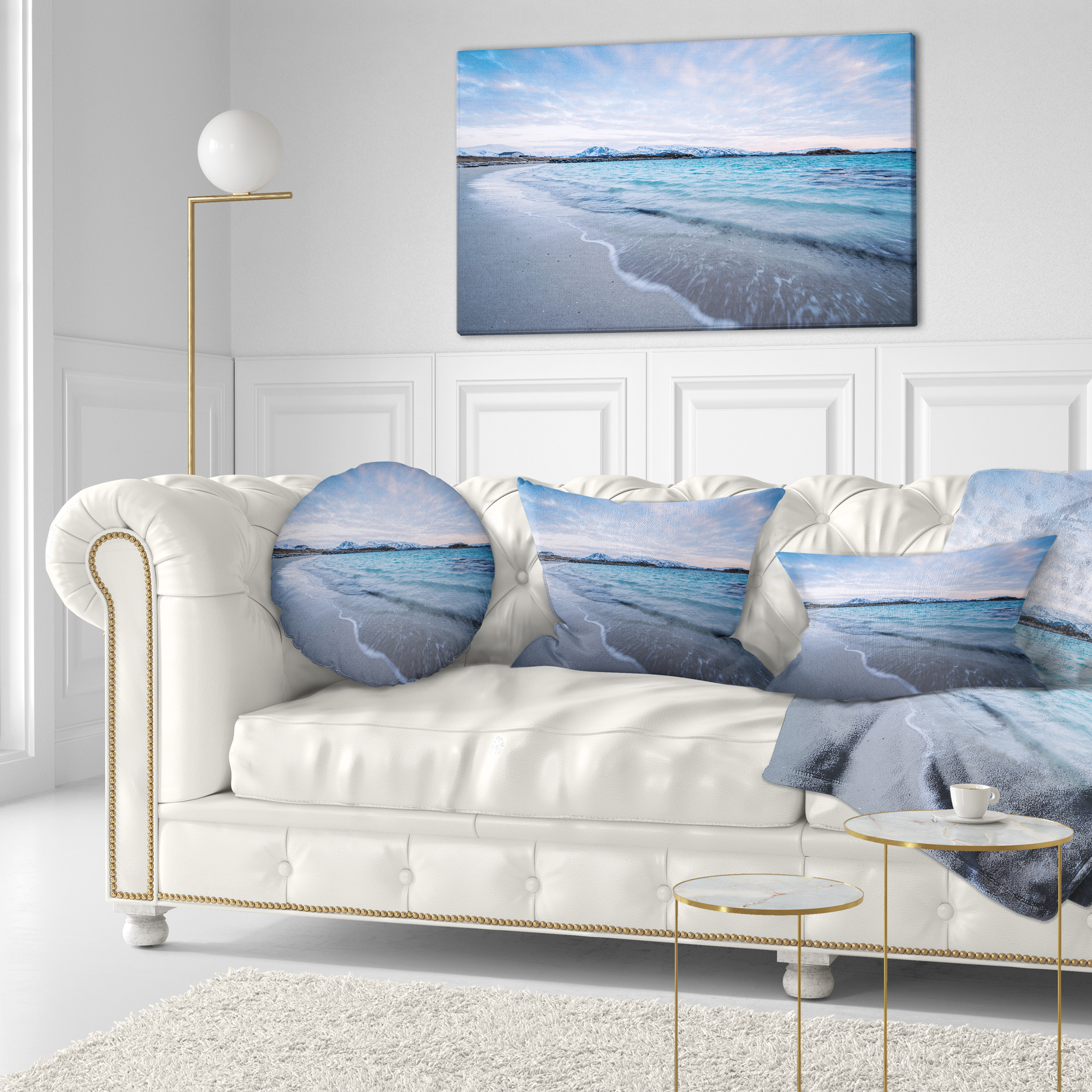 Designart 12" x 20" Multi-color Polyester Throw Pillow