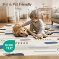 thumbnail image 4 of ODIKA 3'x5' Blue Beige Modern Abstract Geometric Washable Accent Rug Contemporary Minimalist Dotted Motif Design Pet Friendly, Non-Shedding Mat for Bedside, Nursery Room, 4 of 7