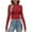 Red, variant on Women's Mock Turtleneck Long Sleeve Crop Top Basic Stretch Slim Fit Lightweight Fitted T Shirt Gray XXL