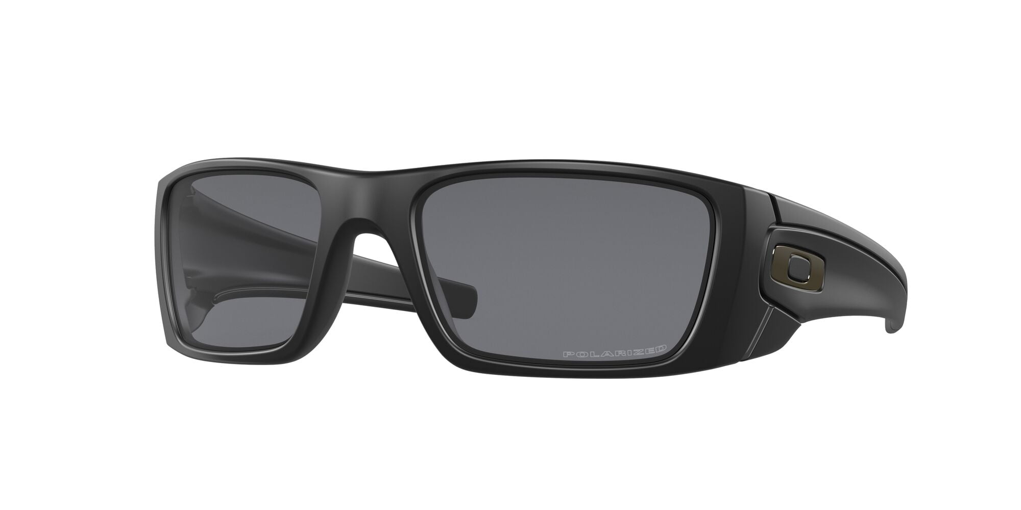 Oakley Fuel Cell Sunglasses, Rectangular Polarized Eyeglasses, Size 60, Matte Black/Grey Polarized