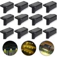 thumbnail image 1 of Luz solar impermeable para valla, luz solar para cubierta, luz de escalera, luces solares LED Ip65 para vallas de escaleras de patio (luz cálida-negra, 12 piezas), 1 of 5