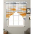 thumbnail image 2 of Orange Gray White Swag Valances for Windows, Farmhouse Abstract Ombre Texture Rod Pocket Sheer Valances for Large Windows, Swag Toppers Light Filtering for Kitchen Living Room 2 Panels 36''x45'', 2 of 6