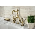 thumbnail image 7 of Kingston Brass KS7973BPL Bel-Air Bridge Bathroom Faucet with Matching Pop-up Drain, Antique Brass, 7 of 7
