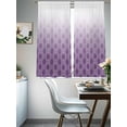 thumbnail image 4 of Abstract Art Sheer Curtains 72 Inches Long 2 Panels Classic Purple Line Gradient Texture Light Filtering Semi Sheer Window Curtains Drapes for Bedroom Living Room 52"x72", 4 of 7