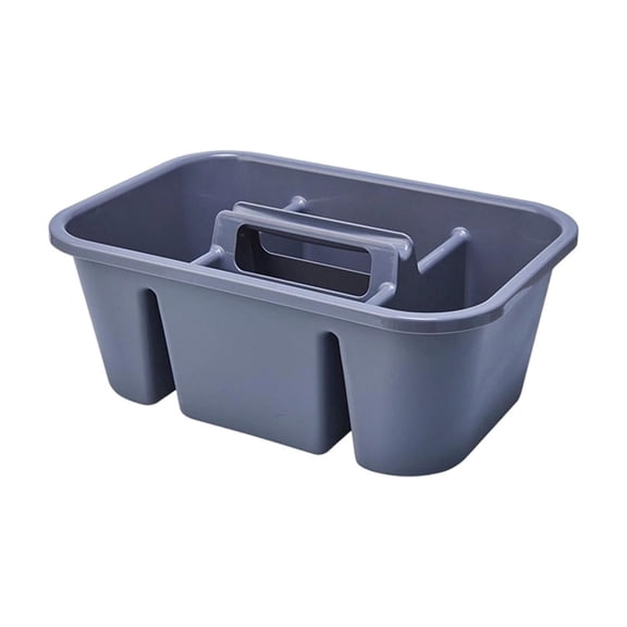 Multi Compartment Plastic Storage Tote with Handle, Divided Portable Organizer Basket, Multi Section Caddy for Bathroom Kitchen Cosmetic Household Tools