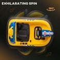 thumbnail image 4 of Aosom Bumper Car for Kids, 360° Rotation 6V Electric Ride on Bumper with Twins Motors, Music Horn and LED Lights, Safety Belt, Yellow, 4 of 10
