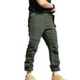 thumbnail image 2 of PiGOGI Men's Baggy Cargo Joggers Pants Straight Leg Work Pants for Outdoor Camping Hiking Multi Pocket Lounge Wear Durable Comfortable Trousers Army Green M, 2 of 9