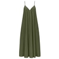 thumbnail image 6 of Kezqiaxn Flowy Dresses for Women 2026 Spaghetti Strap Sleeveless V-Neck Midi Dress Beach Sundress Plus Size Fashion, 6 of 8