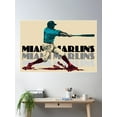 thumbnail image 2 of Retro Miami Marlins Slugger Poster Wall Art, Modern Wall Decor For Living Room Bedroom, 8x12 UNFRAMED, 2 of 3