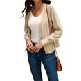 thumbnail image 5 of hirigin Women's Spring Autumn Knitted Cardigan Solid Color Long Sleeve Button Down Knitwear, 5 of 9