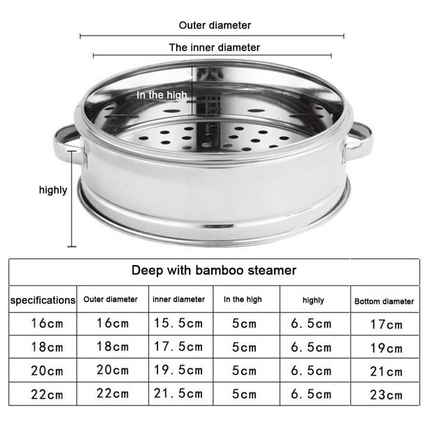 JINGT Stainless Steel Steamer Hot Pot Steam Food Steaming Tray Kitchen