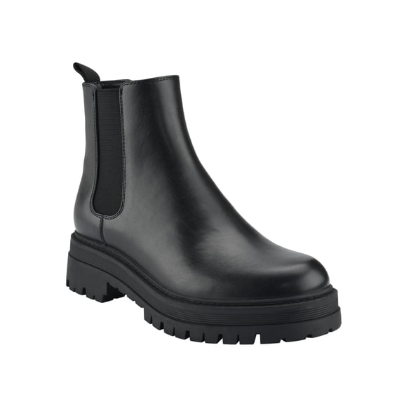 MARC FISHER Womens Brown Goring Pietro Round Toe Block Heel Leather Chelsea 9 M