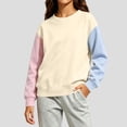 thumbnail image 6 of FAIWAD Girls Boys Sweatshirt Long Sleeve Color Block Crewneck Pullover Casual Loose School Daily Wear, 6 of 9