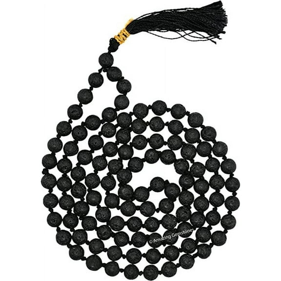 Lavastone Mala Beads 108 Buddhist Prayer Beads Japamala Hand Knotted