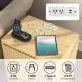 thumbnail image 2 of Leumius 3-Drawer Small Nightstand Set of 2 with Charging Station,Modern Sofa Side Table End Table Wood Storage Cabinet for Living Room,Bedroom,Office,Natural, 2 of 8