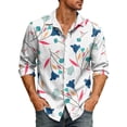 thumbnail image 4 of Fgvctg Hawaiian Beach Shirts for Men Tropical Printed Summer Beach Shirt Lightweight Button Down Long Sleeve Shirts Casual Fashion Vacation Outfit White S, 4 of 4