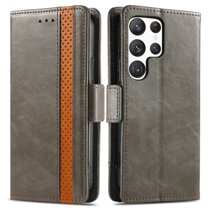 Decase Wallet Case for Galaxy S24 with RFID Blocking Credit Card Holder,Retro Flip Book Magnetic Closure PU Leather Protective Cover Case Women Men for Samsung Galaxy S24,Gray