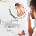thumbnail image 3 of 8 Inch LED Wall Mounted Makeup Mirrors Lighted Magnifying Mirror, 1x/10x Magnification, 360° Extendable Swivel, for Bathrooms and Family, 3 of 4