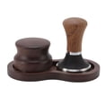 thumbnail image 1 of Coffee Tamper, Comfortable Handle Coffee Powder Tamping Set Walnut Stainless Steel Reusable Glossy Compact  For Cafe 51mm/2in, 1 of 8