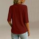 thumbnail image 4 of Neewe Womens Plain V Neck Button Dressy Casual Summer Short Sleeve Button Down Shirts Business Work Tops, 4 of 6