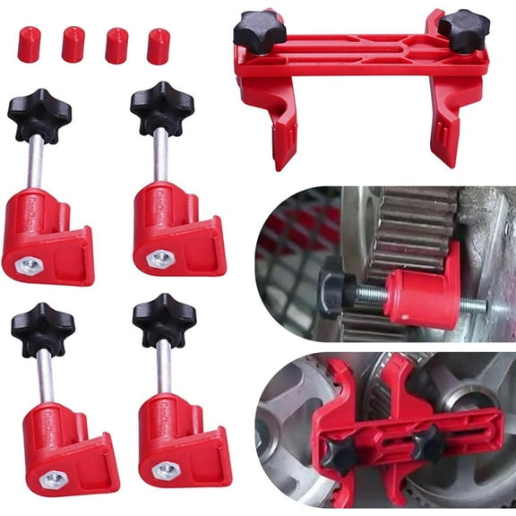 9 Piece Car Camshaft Clamp Locking Tool, Cam Engine Timing Sprocket Gear Locking Tool Kit, Car Generator Accessories, Universal for Most Cars, Red
