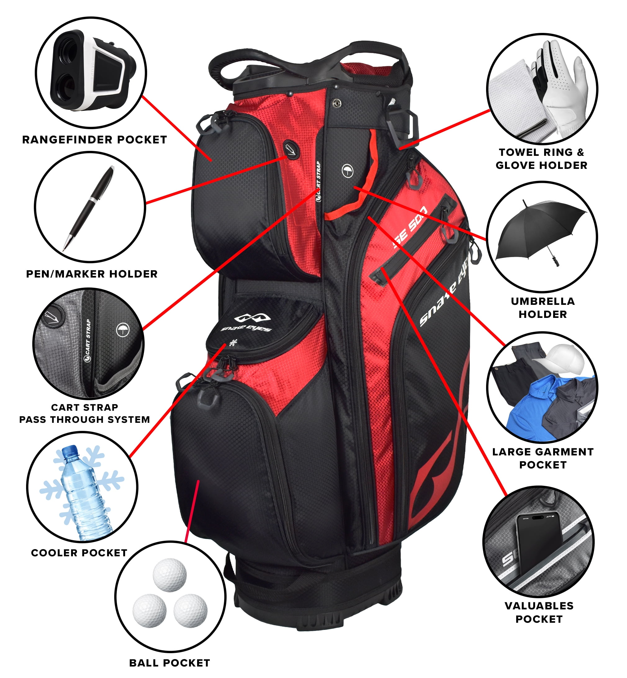 Snake Eyes Golf SE500 Ultra Premium 14 Way Divider Carry