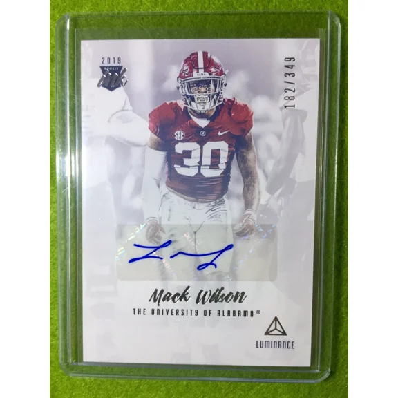 MACK WILSON AUTO Baker Mayfield 's LB ROOKIE CARD RC SP 2019 Luminance #/349 SP